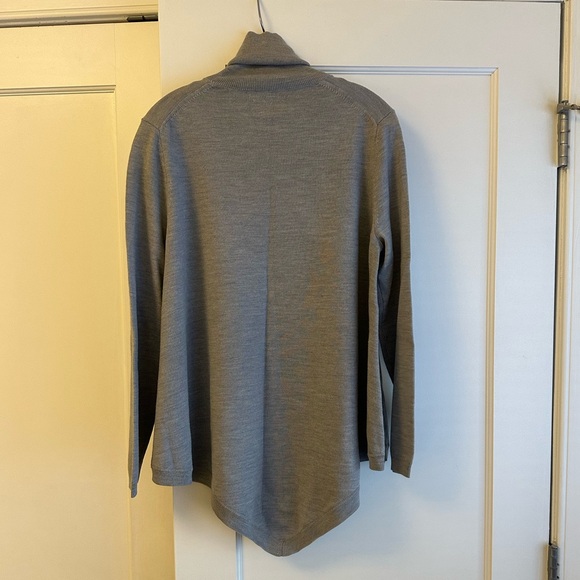 Lord & Taylor Fine Merino Turtleneck Swing Sweater in Grey - Picture 2 of 6
